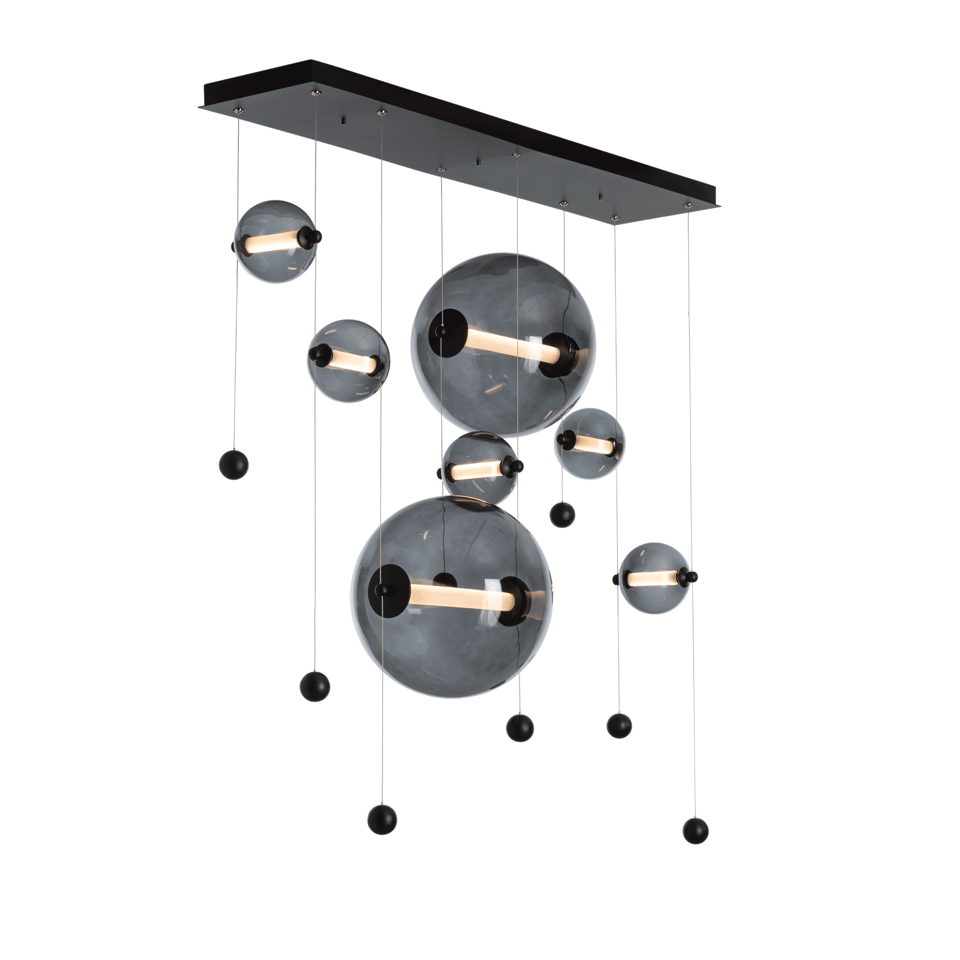 Hubbardton Forge Abacus 7-Light Double Linear LED Pendant, Adjustable Height, Energy Efficient