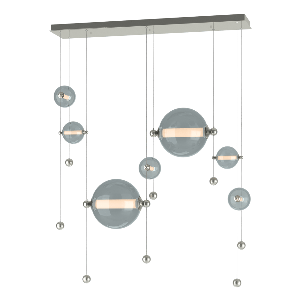 Hubbardton Forge Abacus 7-Light Double Linear LED Pendant, Adjustable Height, Energy Efficient