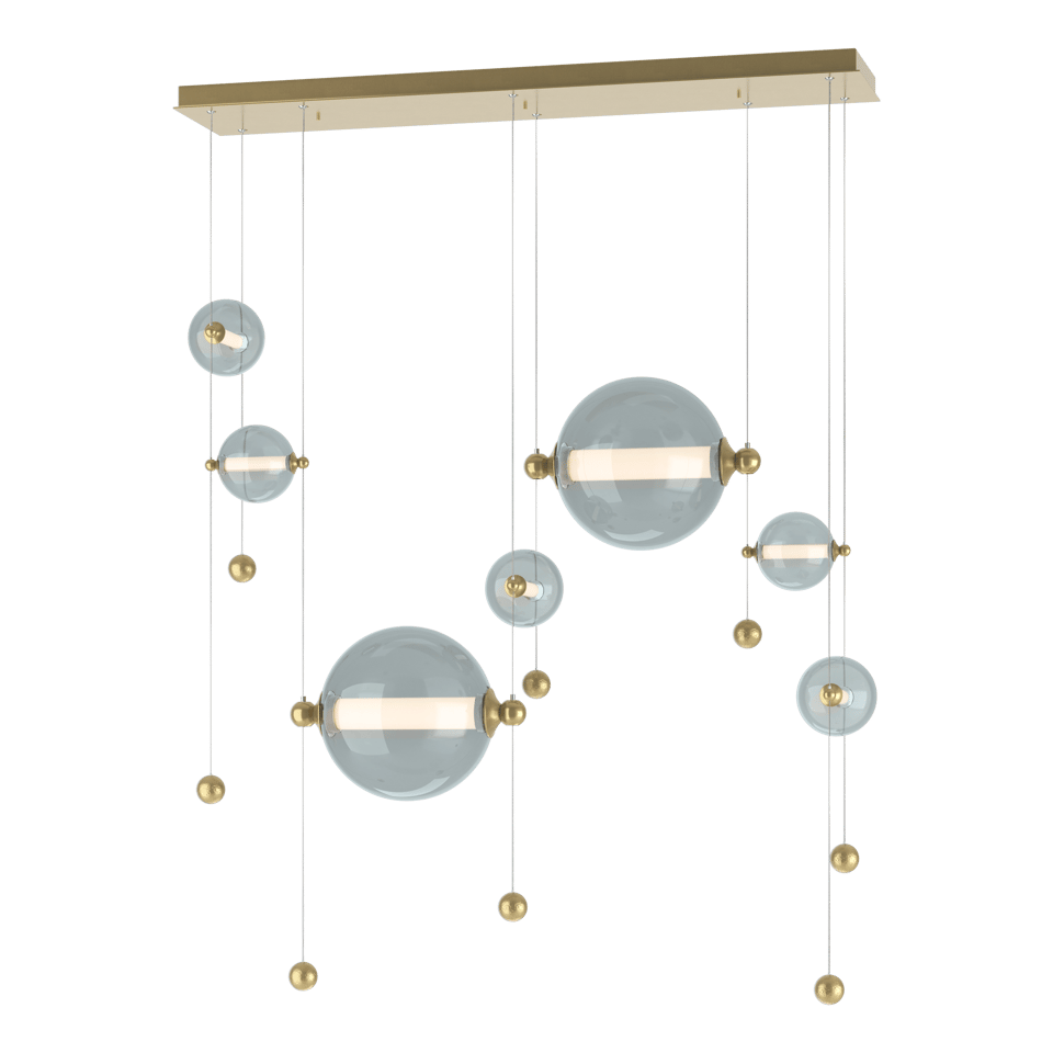 Hubbardton Forge Abacus 7-Light Double Linear LED Pendant, Adjustable Height, Energy Efficient