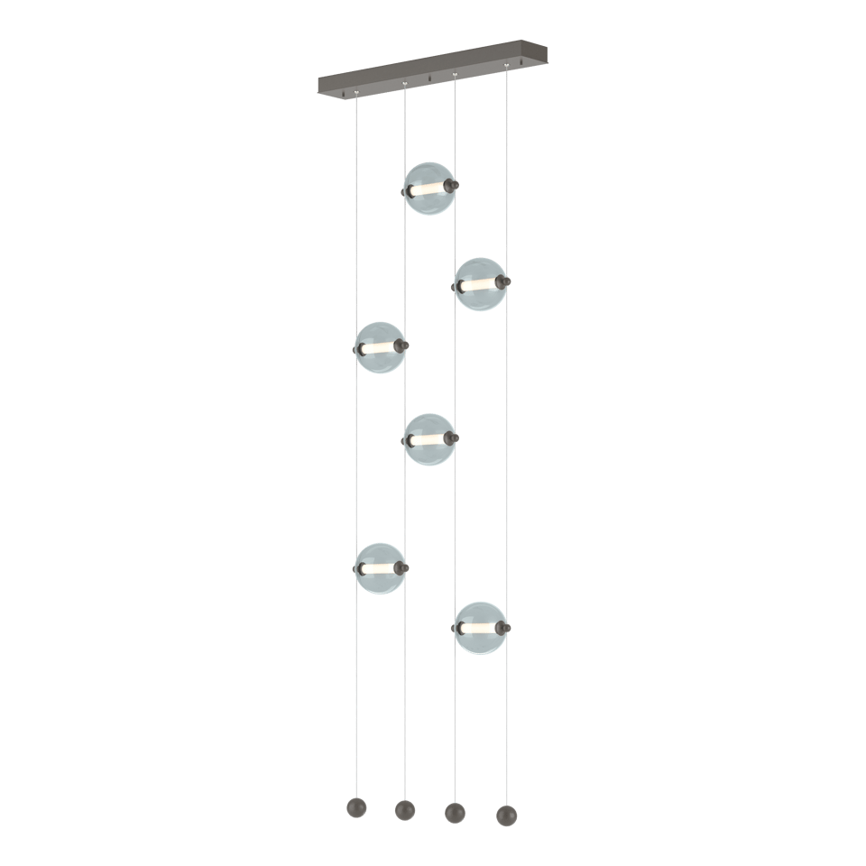 Hubbardton Forge Abacus 6-Light Ceiling-to-Floor LED Pendant, Dimmable, Energy Efficient, UL Damp Rated