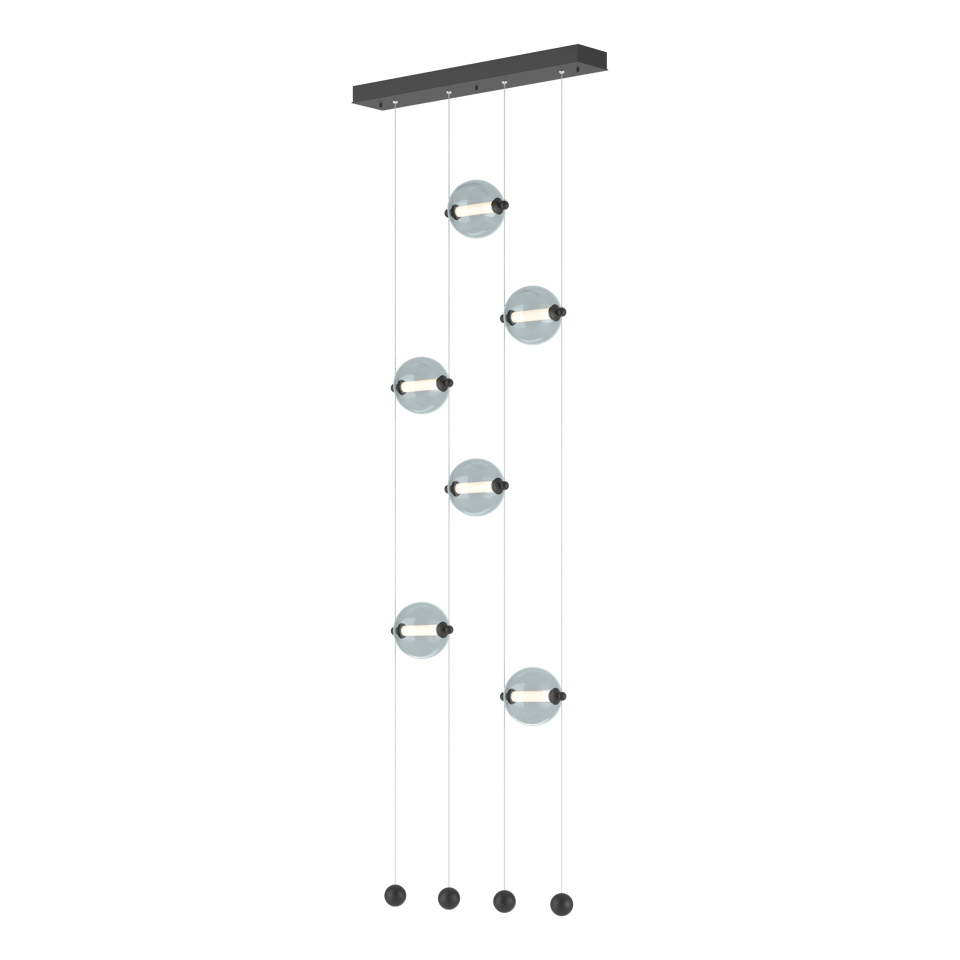 Hubbardton Forge Abacus 6-Light Ceiling-to-Floor LED Pendant, Dimmable, Energy Efficient, UL Damp Rated