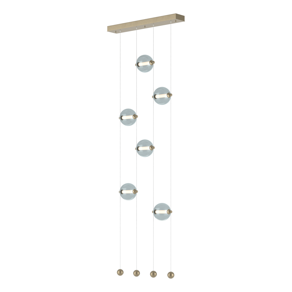 Hubbardton Forge Abacus 6-Light Ceiling-to-Floor LED Pendant, Dimmable, Energy Efficient, UL Damp Rated