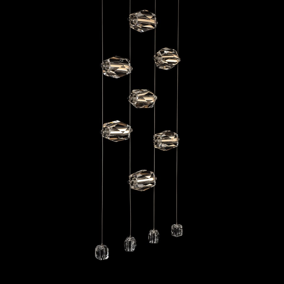 Hubbardton Forge Gatsby 9-Light LED Pendant Fixture with Adjustable Height and Energy Efficiency