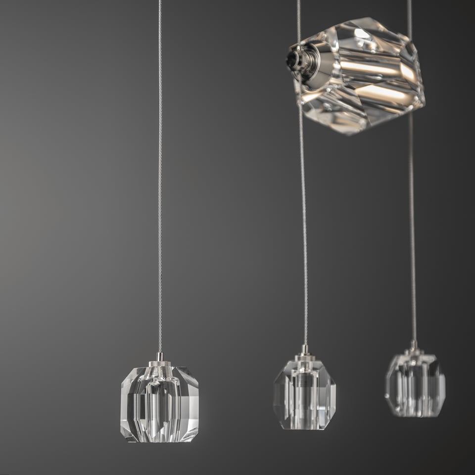 Hubbardton Forge Gatsby 9-Light LED Pendant Fixture with Adjustable Height and Energy Efficiency