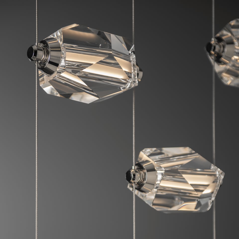 Hubbardton Forge Gatsby 9-Light LED Pendant Fixture with Adjustable Height and Energy Efficiency