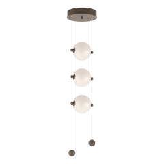 Abacus 3-Light LED Pendant by Hubbardton Forge with Customizable Glass Globes and Dimmable Function