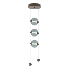 Abacus 3-Light LED Pendant by Hubbardton Forge with Customizable Glass Globes and Dimmable Function