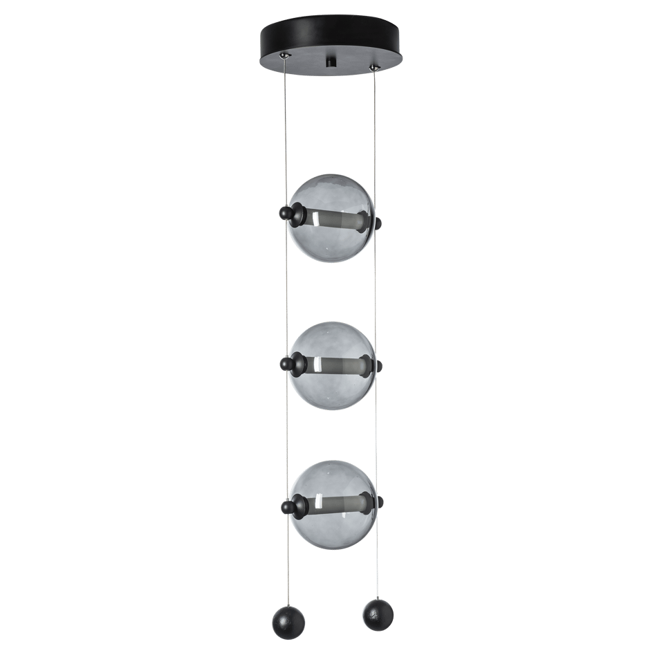 Abacus 3-Light LED Pendant by Hubbardton Forge with Customizable Glass Globes and Dimmable Function