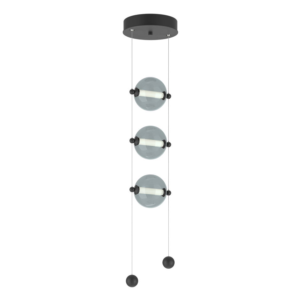 Abacus 3-Light LED Pendant by Hubbardton Forge with Customizable Glass Globes and Dimmable Function