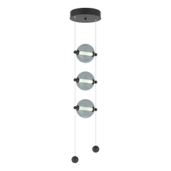 Abacus 3-Light LED Pendant by Hubbardton Forge with Customizable Glass Globes and Dimmable Function