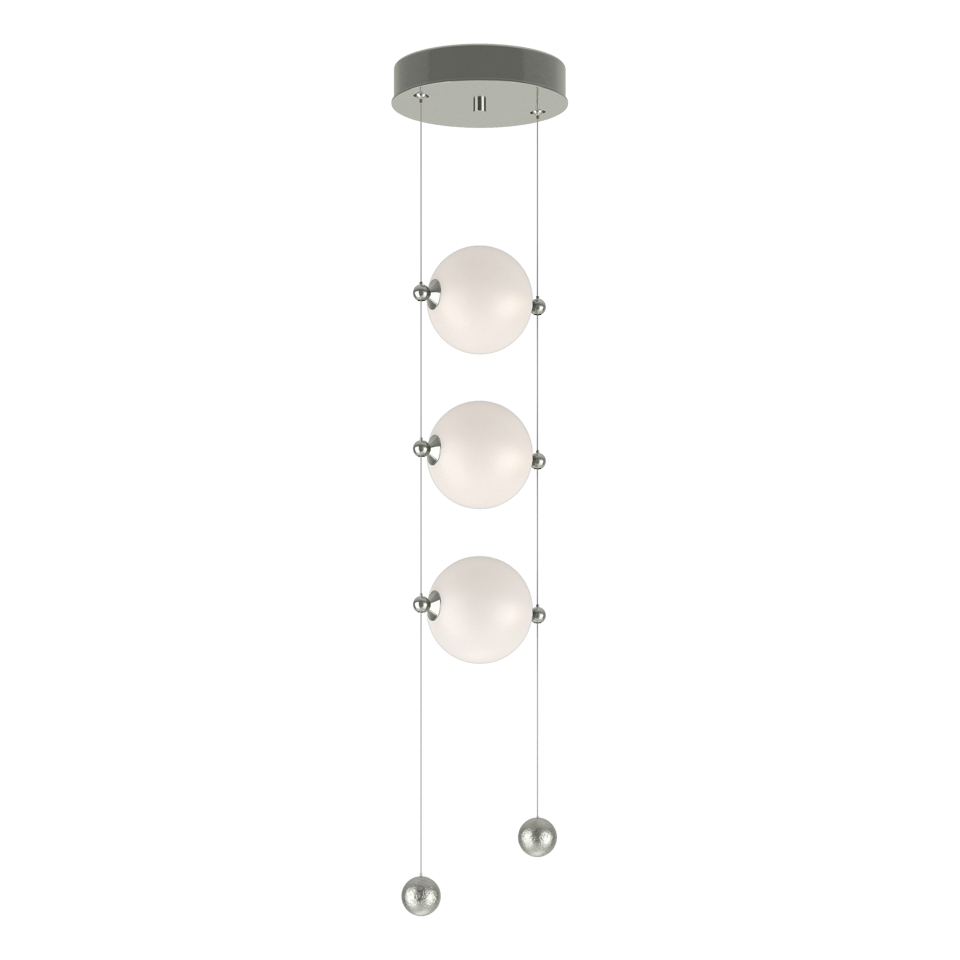 Abacus 3-Light LED Pendant by Hubbardton Forge with Customizable Glass Globes and Dimmable Function