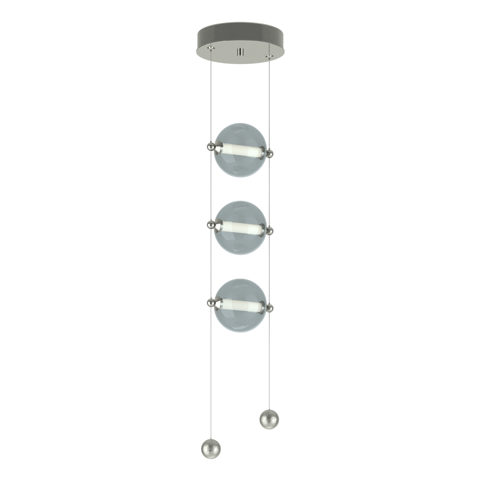 Abacus 3-Light LED Pendant by Hubbardton Forge with Customizable Glass Globes and Dimmable Function