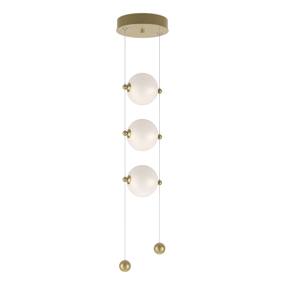 Abacus 3-Light LED Pendant by Hubbardton Forge with Customizable Glass Globes and Dimmable Function