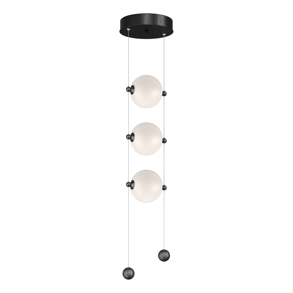 Abacus 3-Light LED Pendant by Hubbardton Forge with Customizable Glass Globes and Dimmable Function