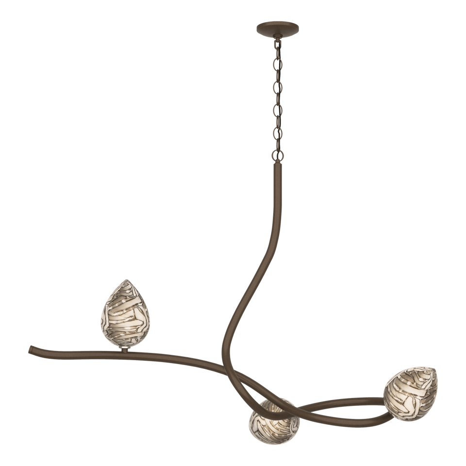 Floret Pendant Light by Hubbardton Forge 139202 - Dimmable, Artisan Crafted, Cirrus Glass Finish