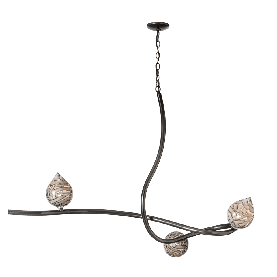 Floret Pendant Light by Hubbardton Forge 139202 - Dimmable, Artisan Crafted, Cirrus Glass Finish