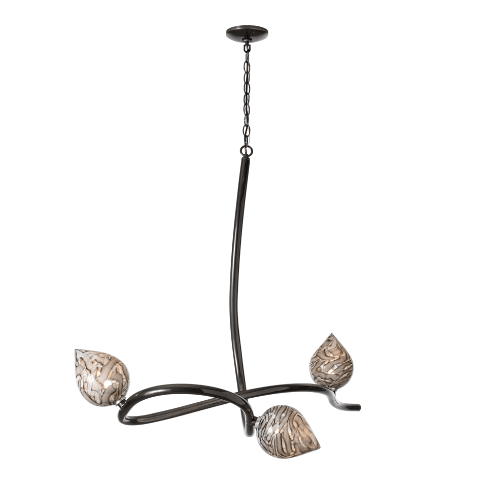 Floret Pendant Light by Hubbardton Forge 139202 - Dimmable, Artisan Crafted, Cirrus Glass Finish