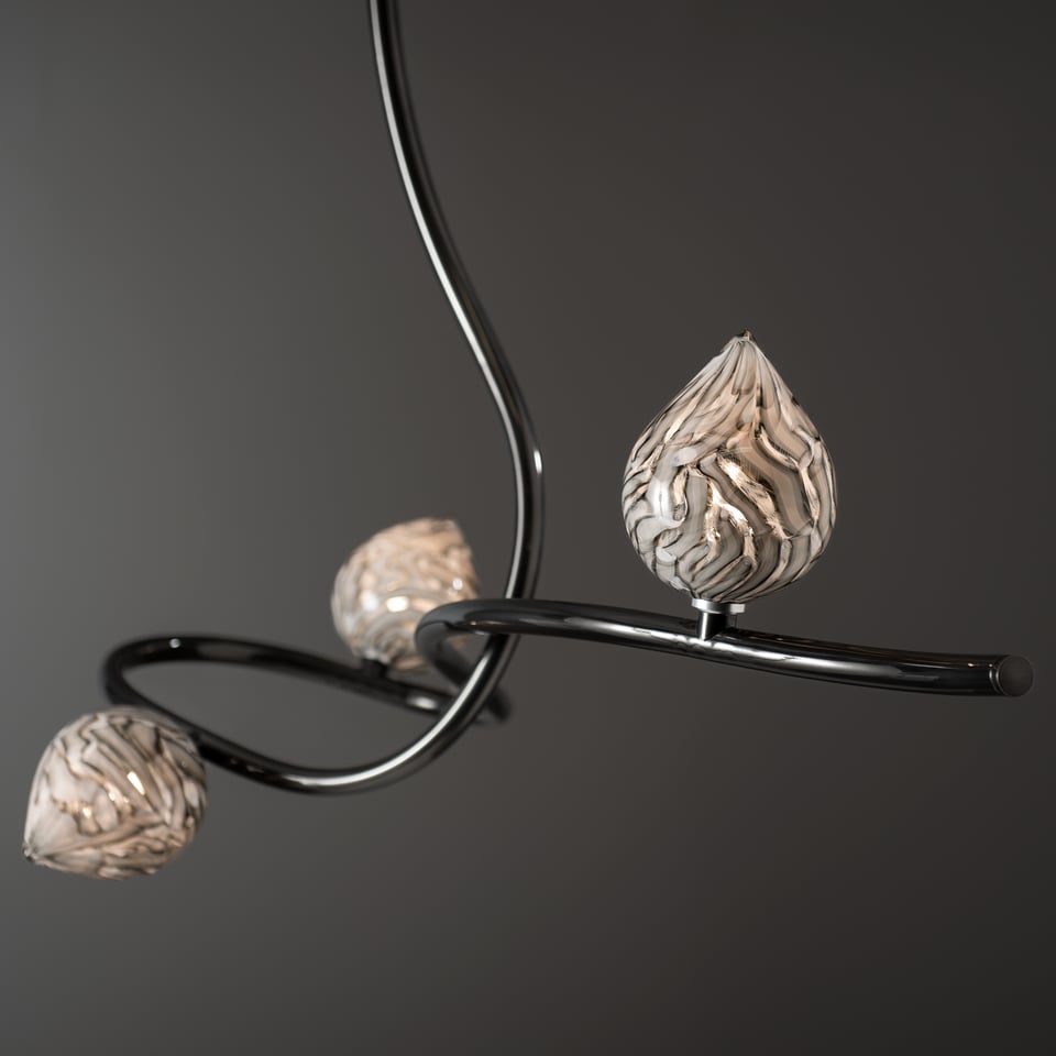 Floret Pendant Light by Hubbardton Forge 139202 - Dimmable, Artisan Crafted, Cirrus Glass Finish