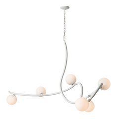 Slide XL 6-Light Pendant by Hubbardton Forge - Dimmable, Opal Glass Shade, Multiple Finishes, 69.2” Wide