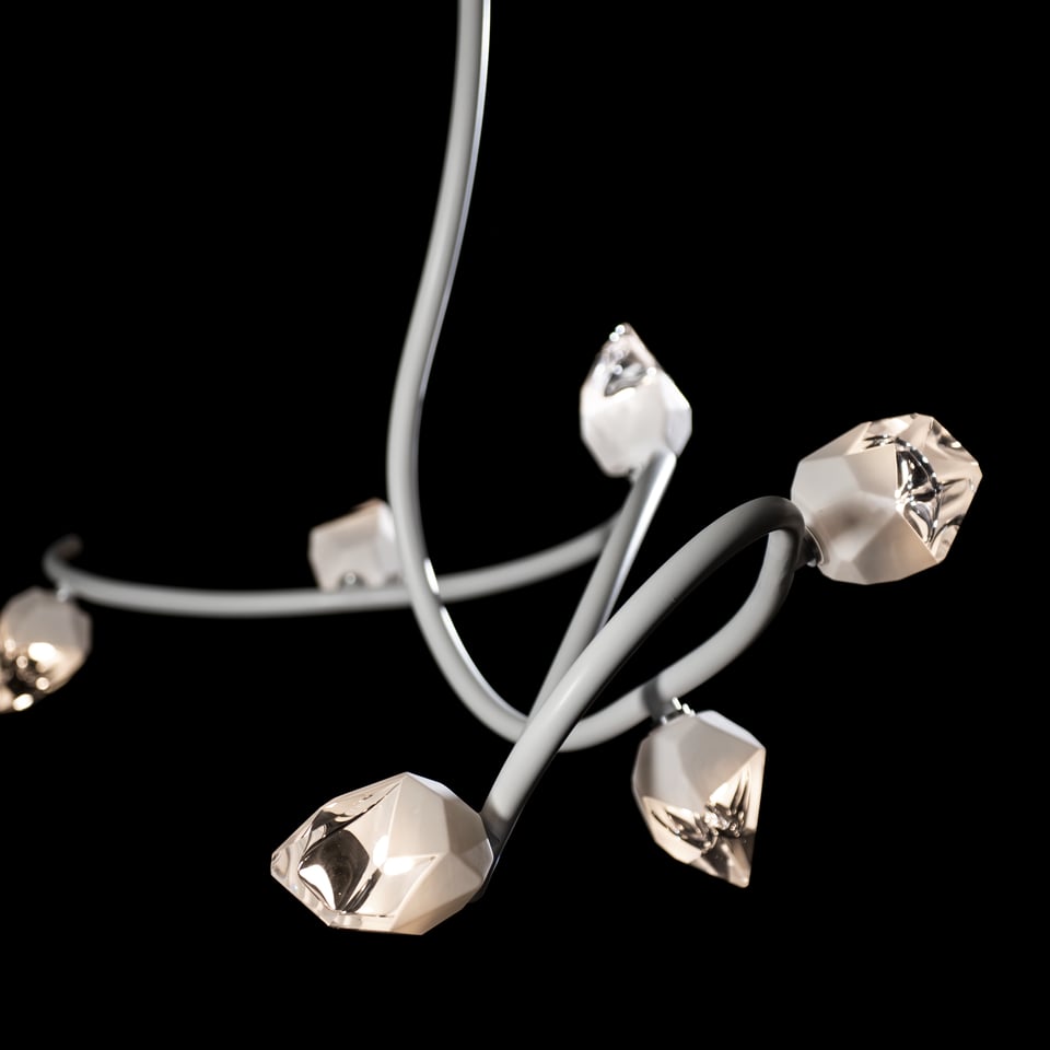 Hubbardton Forge Glacier XL 6-Light Pendant - Handcrafted, Dimmable, Modern Elegance