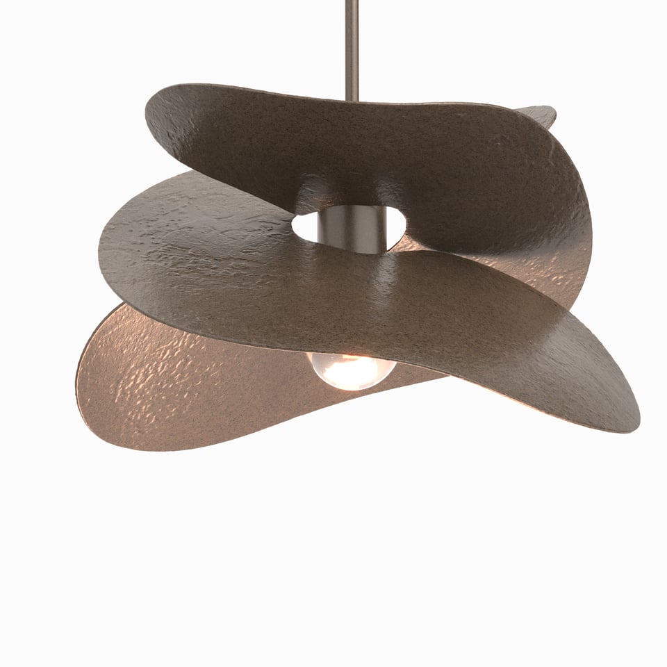 Hibiscus 15" Handcrafted Pendant by Hubbardton Forge - Unique Floral Design, Dimmable Lighting Options