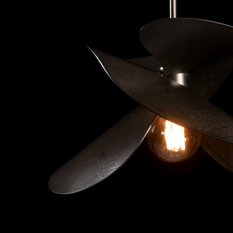 Hibiscus 15" Handcrafted Pendant by Hubbardton Forge - Unique Floral Design, Dimmable Lighting Options