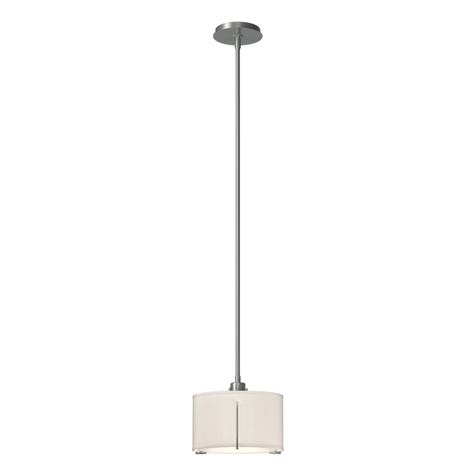 Hubbardton Forge Exos Small Single Shade Pendant Light, Dimmable Linen Shade, Multiple Finishes