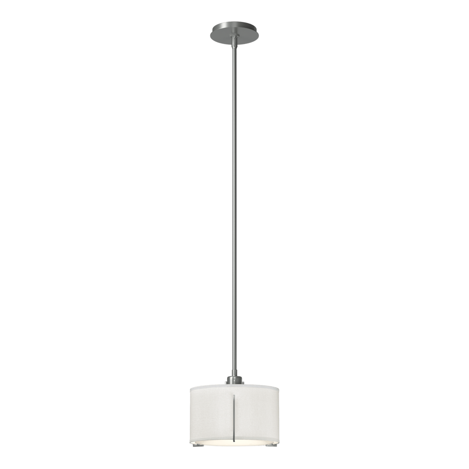 Hubbardton Forge Exos Small Single Shade Pendant Light, Dimmable Linen Shade, Multiple Finishes