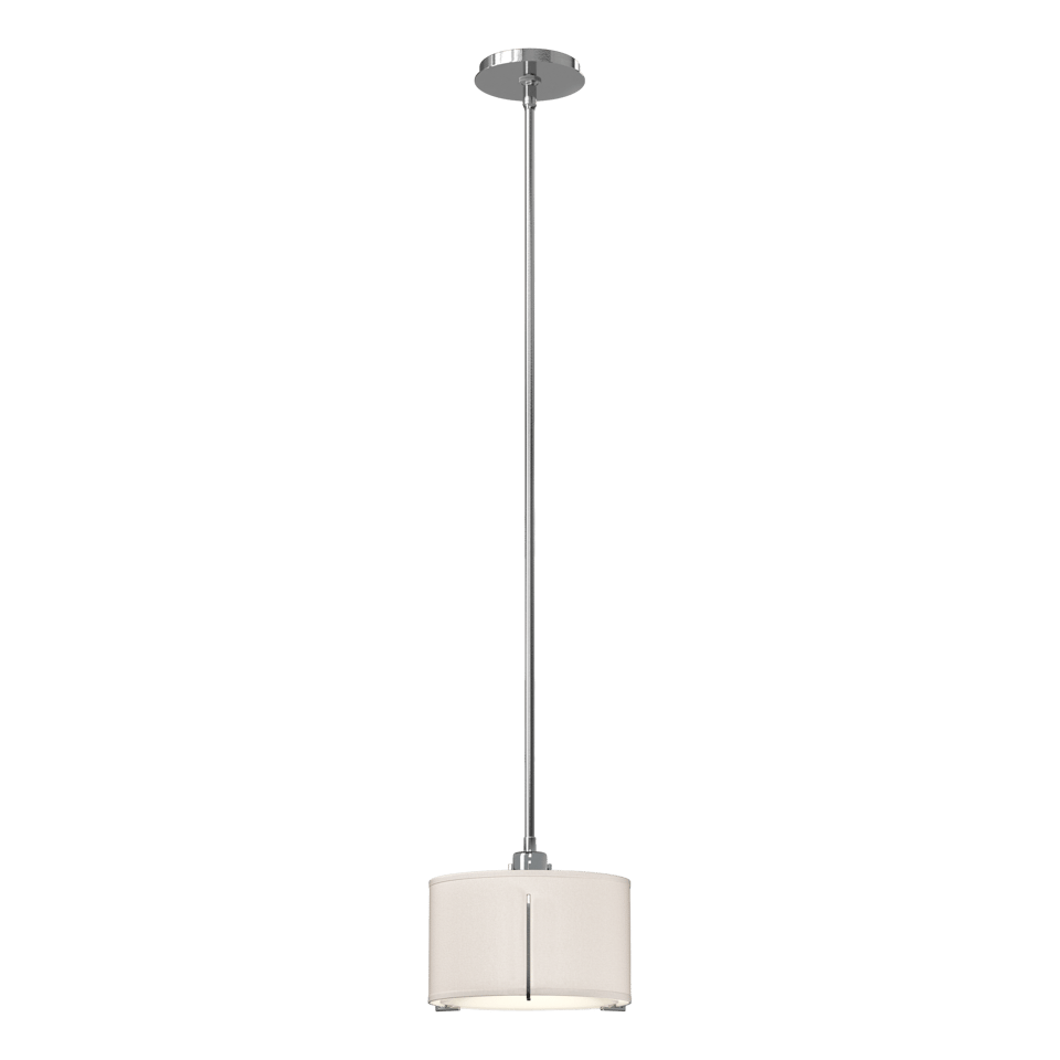 Hubbardton Forge Exos Small Single Shade Pendant Light, Dimmable Linen Shade, Multiple Finishes