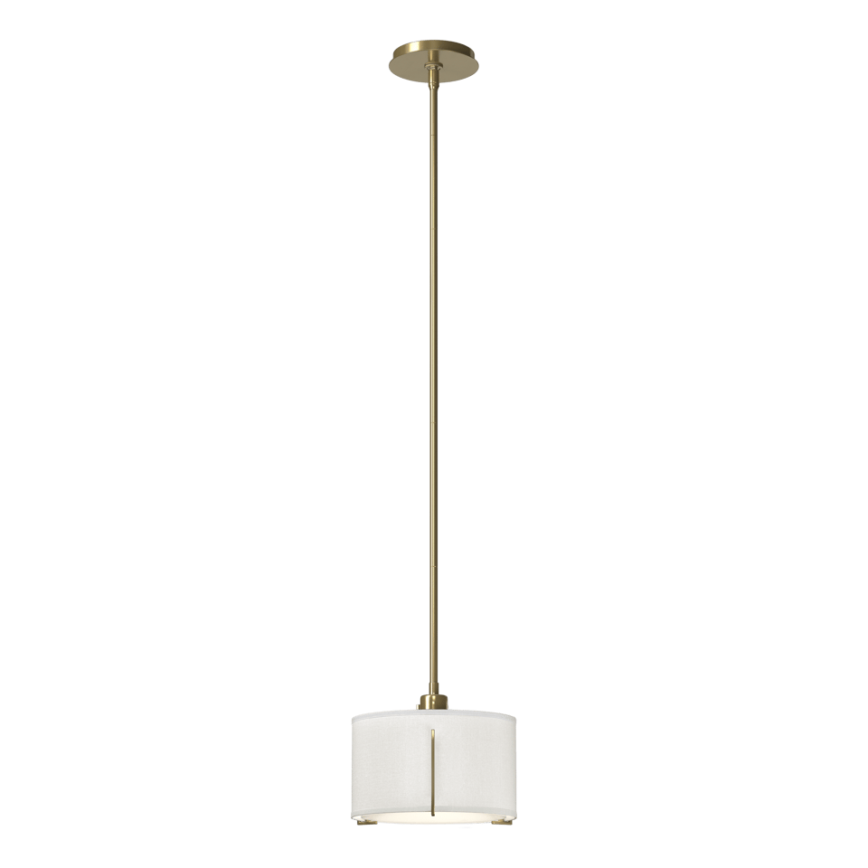 Hubbardton Forge Exos Small Single Shade Pendant Light, Dimmable Linen Shade, Multiple Finishes