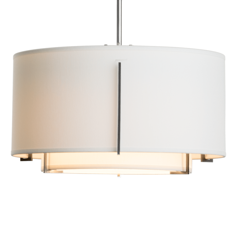 Hubbardton Forge Exos Small Double Shade Pendant Light With Adjustable Height & Dimmable Design