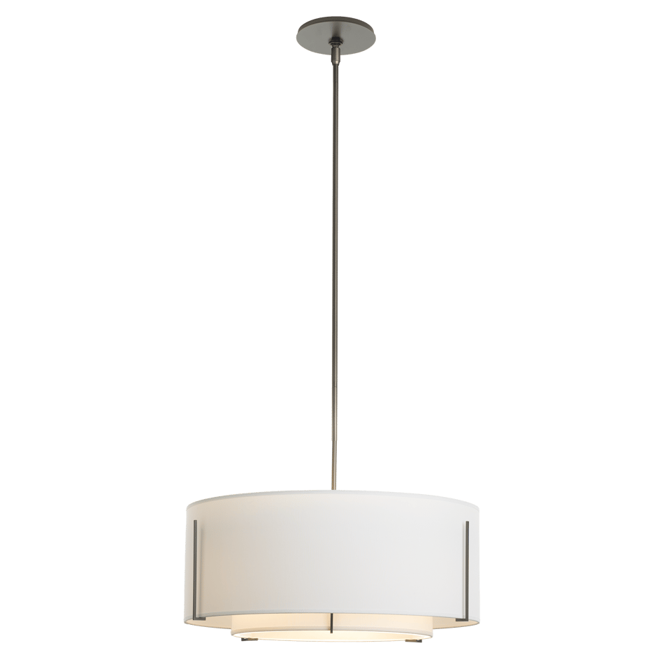 Exos Double Shade Pendant Light by Hubbardton Forge - Dimmable, Hand-Forged Steel, Versatile Design