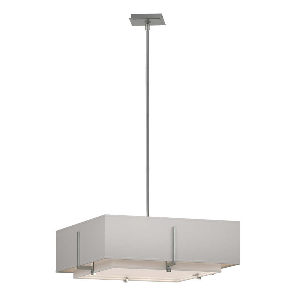 Hubbardton Forge Exos Square Double Shade Pendant - 4 Bulbs, Dimmable, UL Damp Rated, Modern Design