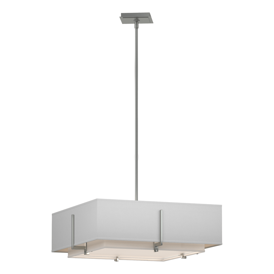 Hubbardton Forge Exos Square Double Shade Pendant - 4 Bulbs, Dimmable, UL Damp Rated, Modern Design