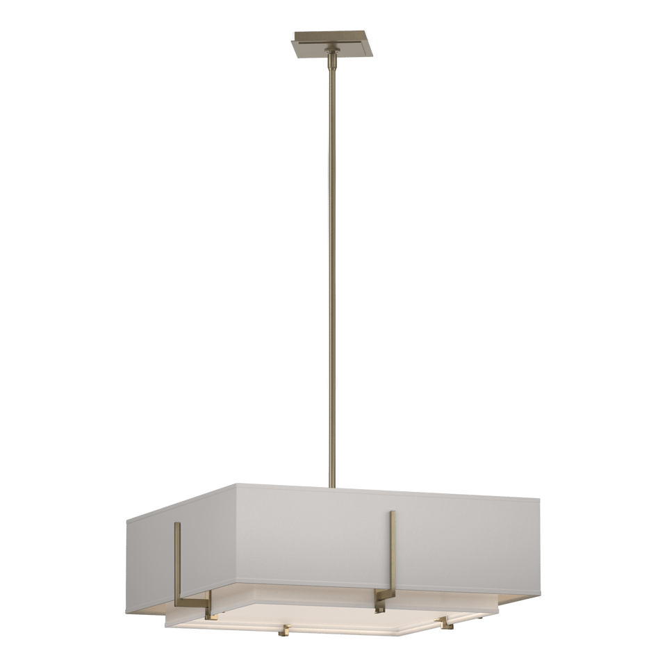 Hubbardton Forge Exos Square Double Shade Pendant - 4 Bulbs, Dimmable, UL Damp Rated, Modern Design