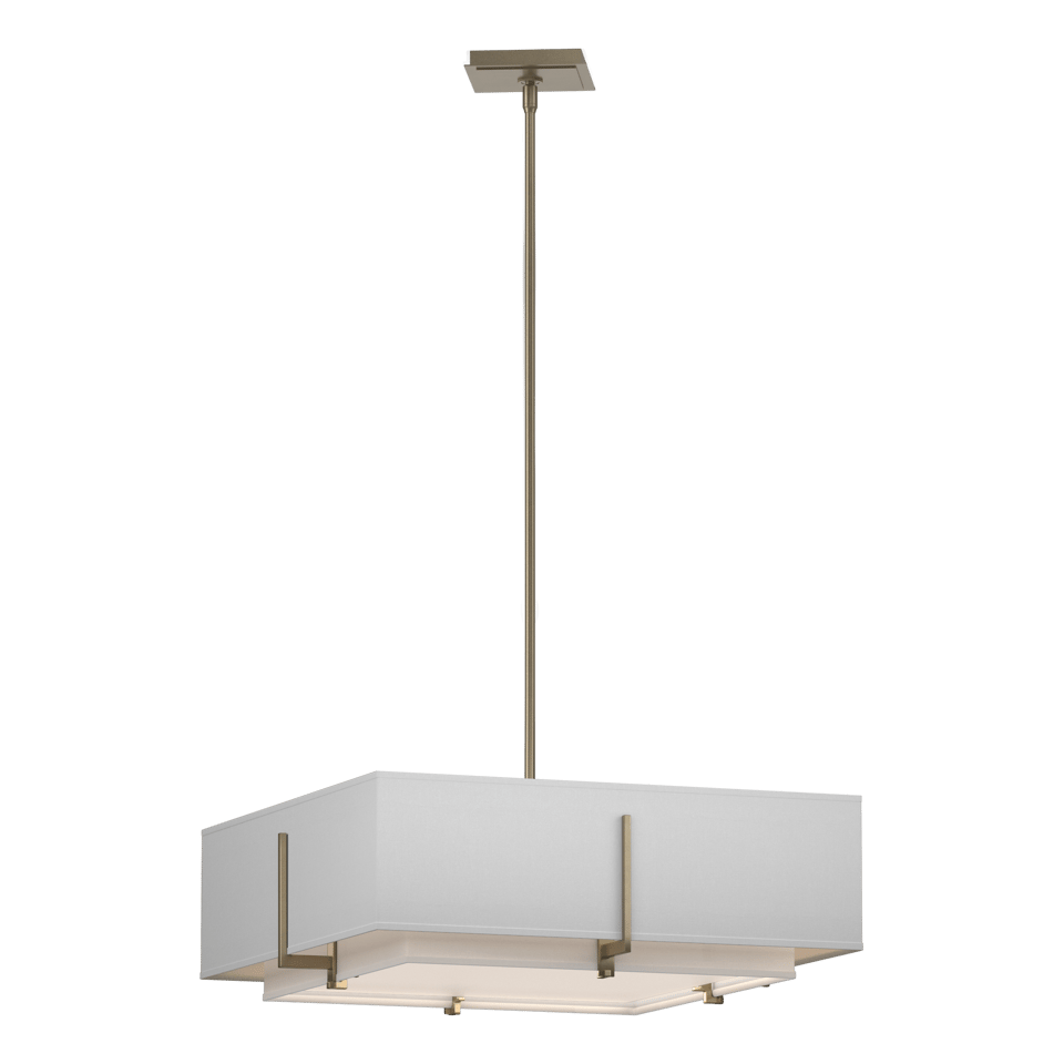 Hubbardton Forge Exos Square Double Shade Pendant - 4 Bulbs, Dimmable, UL Damp Rated, Modern Design