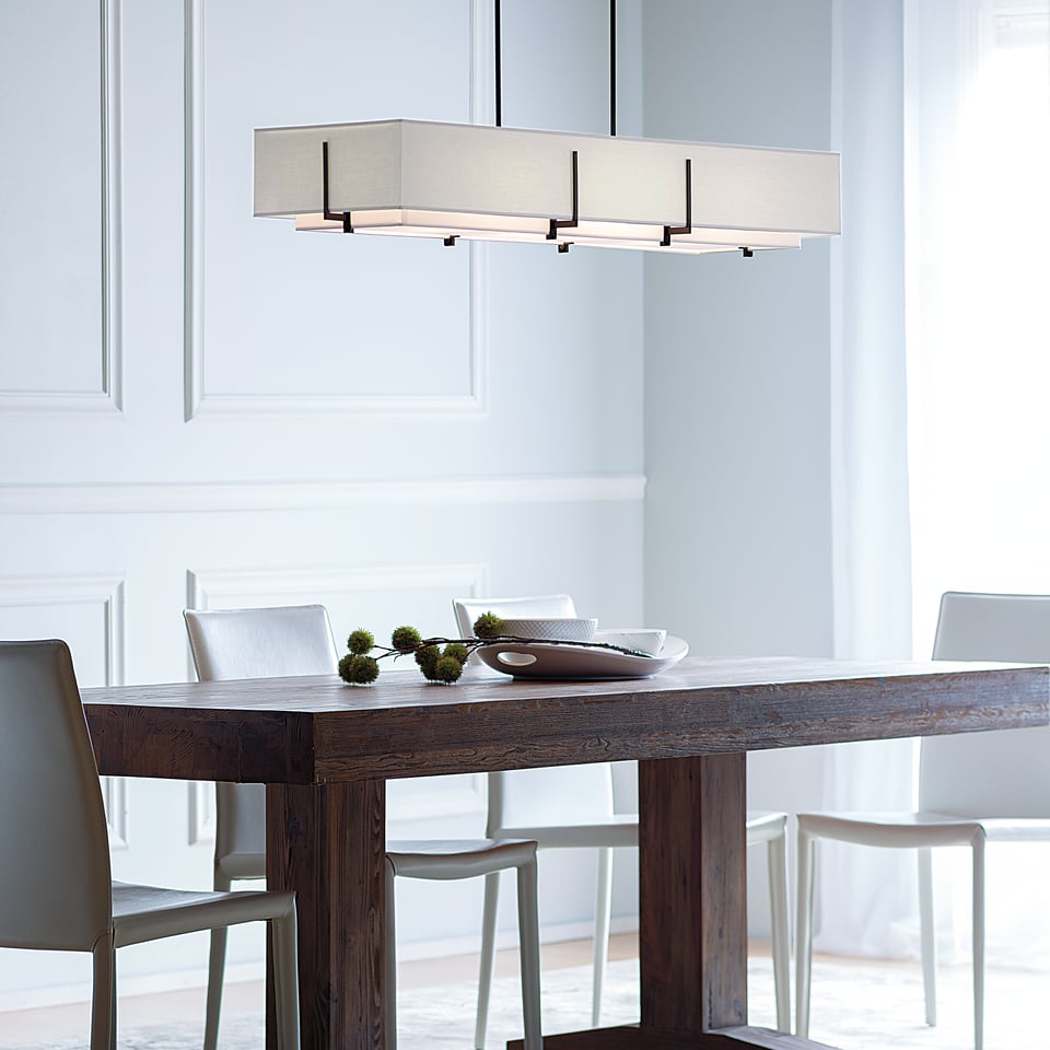 Hubbardton Forge Exos 6-Light Rectangular Pendant with Dimmable Options & Custom Finishes