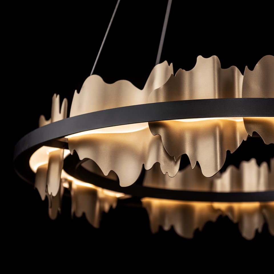 Hildene 38-Inch Circular LED Pendant Light by Hubbardton Forge, Dimmable, 2000 Lumens, Damp Rated