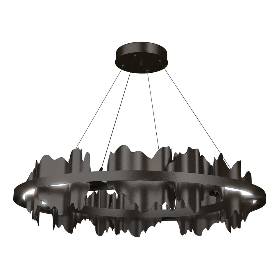 Hildene 38-Inch Circular LED Pendant Light by Hubbardton Forge, Dimmable, 2000 Lumens, Damp Rated