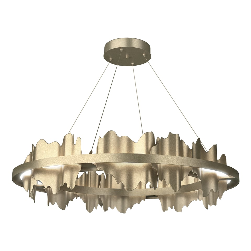 Hildene 38-Inch Circular LED Pendant Light by Hubbardton Forge, Dimmable, 2000 Lumens, Damp Rated