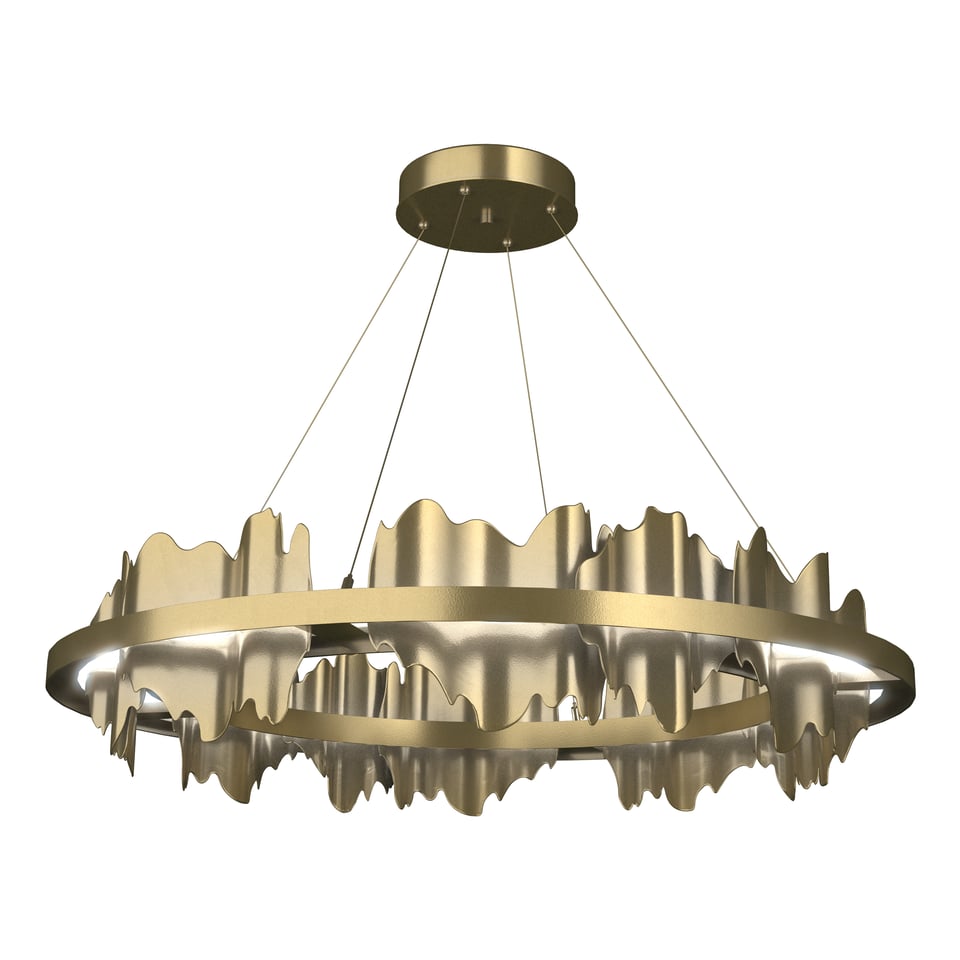 Hildene 38-Inch Circular LED Pendant Light by Hubbardton Forge, Dimmable, 2000 Lumens, Damp Rated