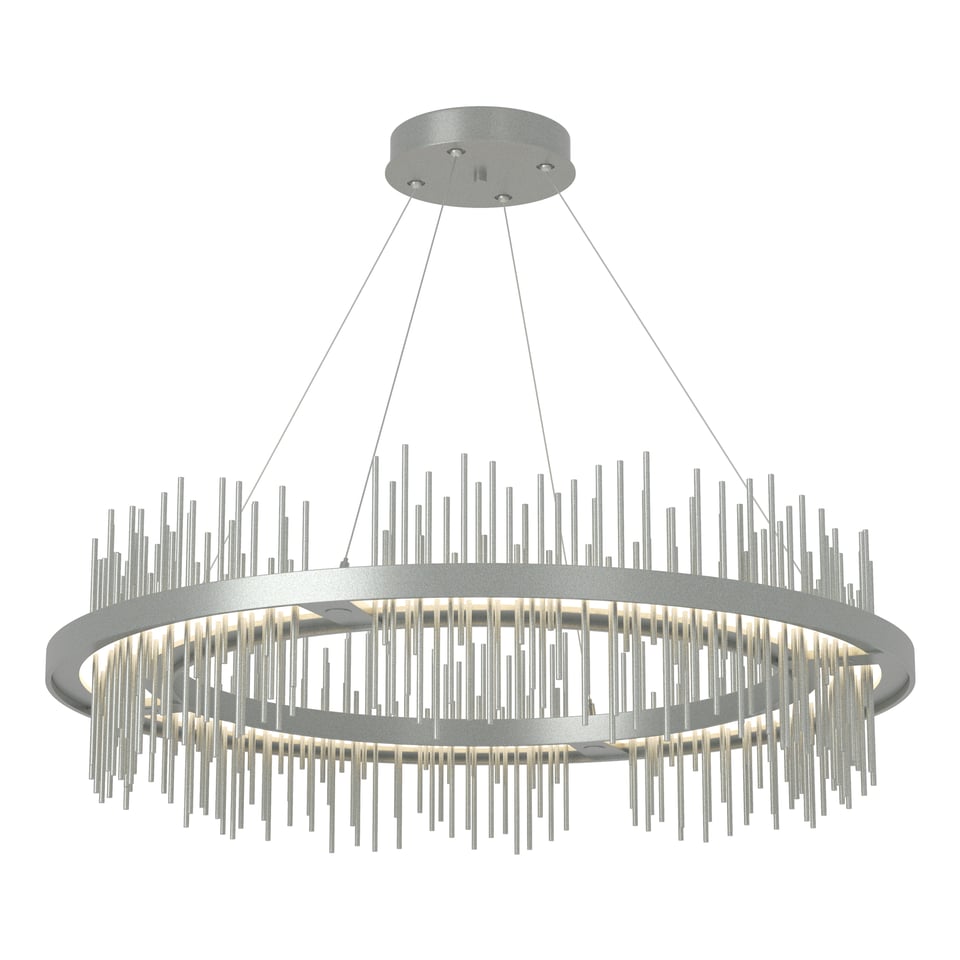 Gossamer Circular LED Pendant Light 2000 Lumens by Hubbardton Forge, Adjustable Height, 38" Diameter