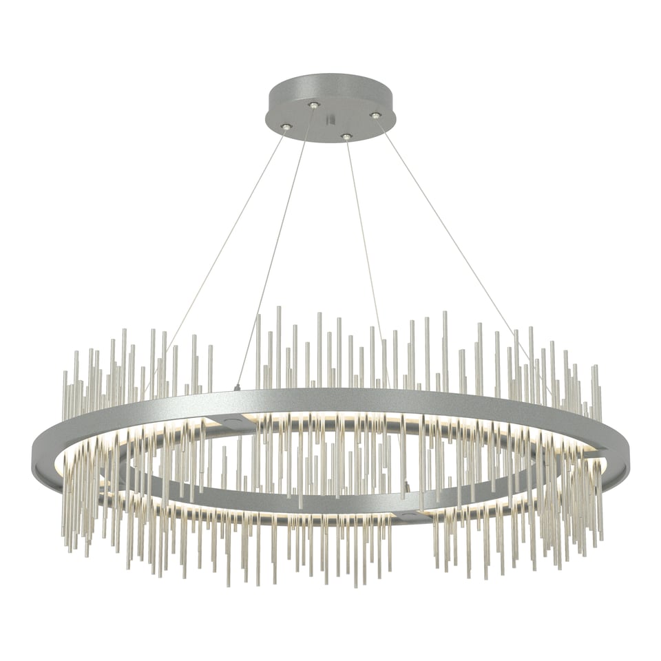 Gossamer Circular LED Pendant Light 2000 Lumens by Hubbardton Forge, Adjustable Height, 38" Diameter