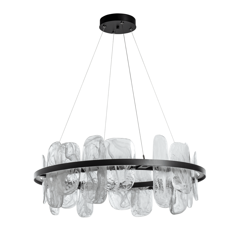 Hubbardton Forge Vitre Circular LED Pendant Light – 3000K Warm Glow, Customizable Height, Unique Glass Design