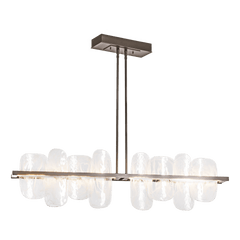 Hubbardton Forge Vitre 2-Rod Large Linear LED Pendant - 2530 Lumens, Dimmable, Unique Glass Design