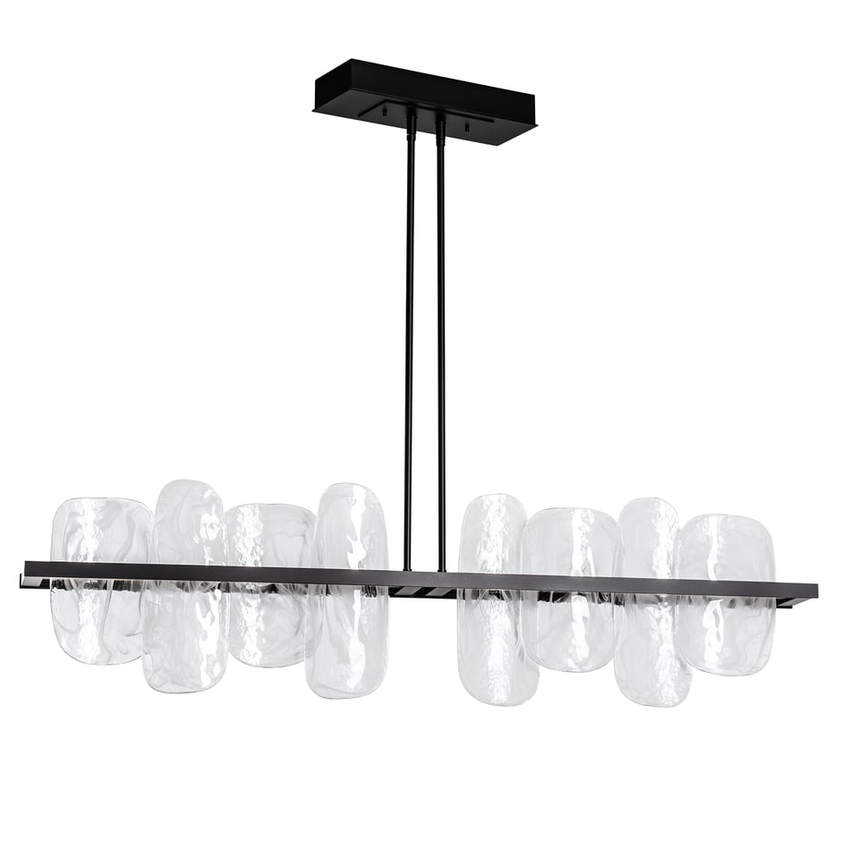 Hubbardton Forge Vitre 2-Rod Large Linear LED Pendant - 2530 Lumens, Dimmable, Unique Glass Design