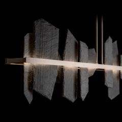 Hubbardton Forge Ardesia 1-Light Linear LED Pendant, Vermont Slate & Steel, 1930 Lumen, Dimmable