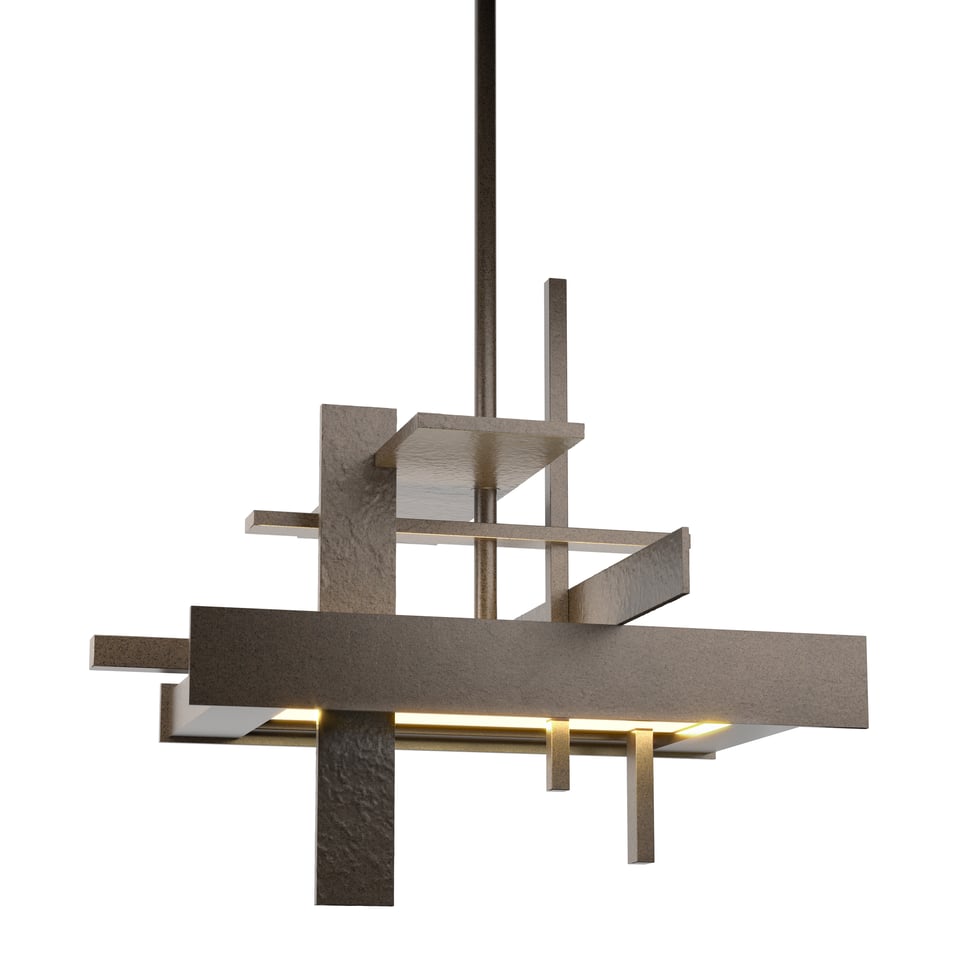 Hubbardton Forge Planar Small LED Pendant Light, 23W Dimmable, 3000K Warm Glow, Adjustable Height