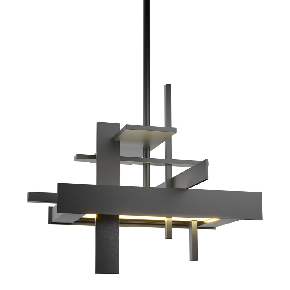 Hubbardton Forge Planar Small LED Pendant Light, 23W Dimmable, 3000K Warm Glow, Adjustable Height