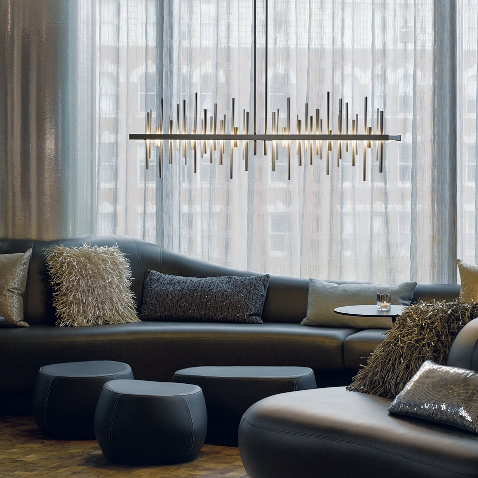 Cityscape Large LED Pendant Light by Hubbardton Forge, Handcrafted, Energy Efficient, 2400 Lumens, 3000K